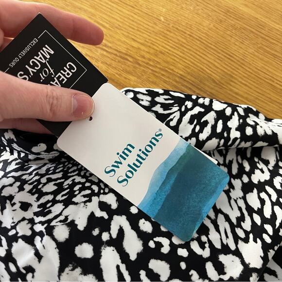 Swim Solutions Printed Flyaway Fauxkini One piece black white - 20W - Picture 14 of 15